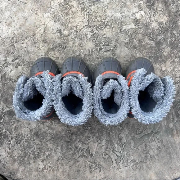 SOREL Toddler Winter Boots | Waterproof Winter Snow Boots | Grey Orange | Size 7 - Picture 5 of 16